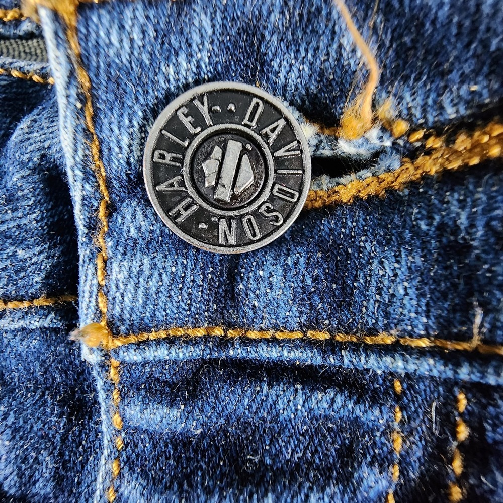 Harley Davidson Jeans Mens 38x30 Straight Leg Blue Denim Riding Motorcycles EUC - Picture 3 of 13